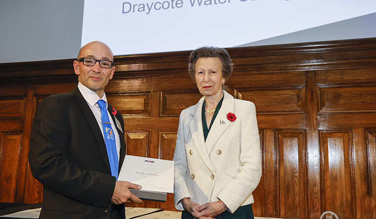 Jonathan Hughes is presented with an RYA Volunteer Award by HRH The Princess Royal, credit Paul Wyeth RYA