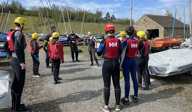 Dinghy course in progress on shore at Yorkshire Dales SC