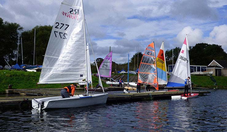 long shot of clubs racing boats