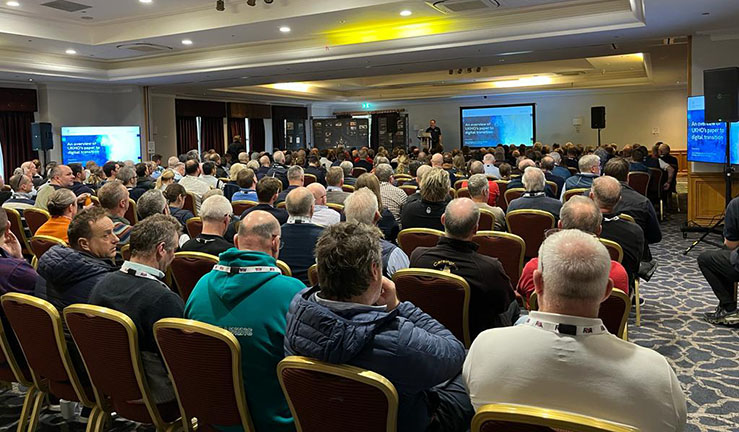 View of delegates looking at a presentation at the RYA National Training Conference, Feb 2023