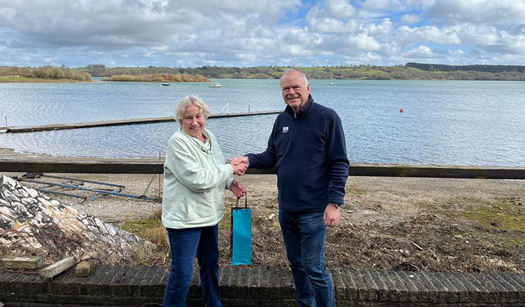 Incoming Midlands RVT chair Judy Lambourne with outgoing chair Steven Tinsley (right) at Carsington