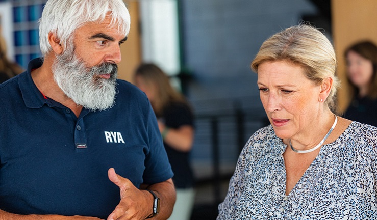 Vaughan Marsh speaking with Baroness Vere