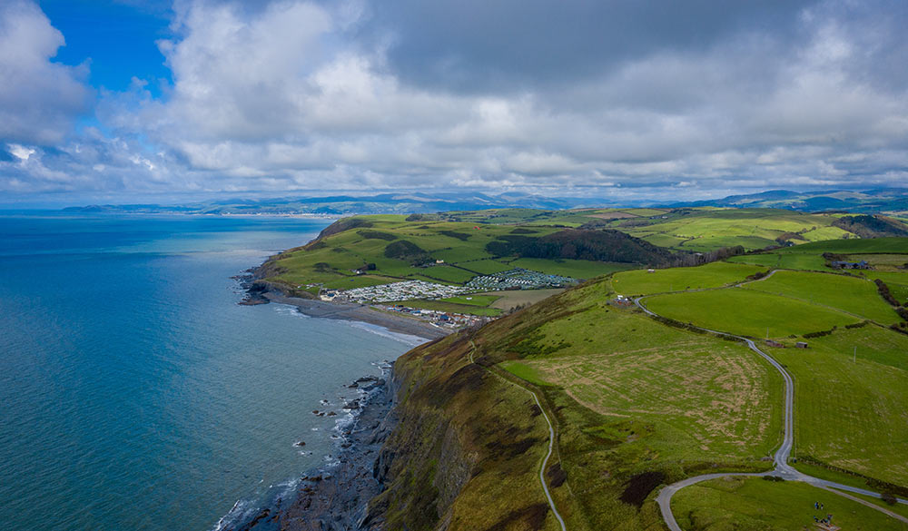 Green and rocky coast of west wales