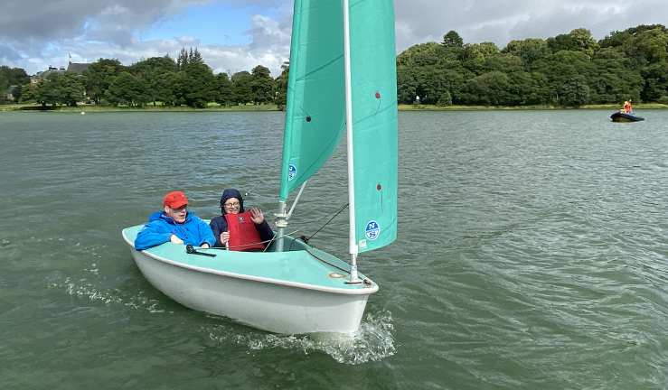 Participants and volunteers at the RYA Scotland Disability Training and Open Day at Bardowie Loch, home of the Clyde Cruising Club Dinghy Section