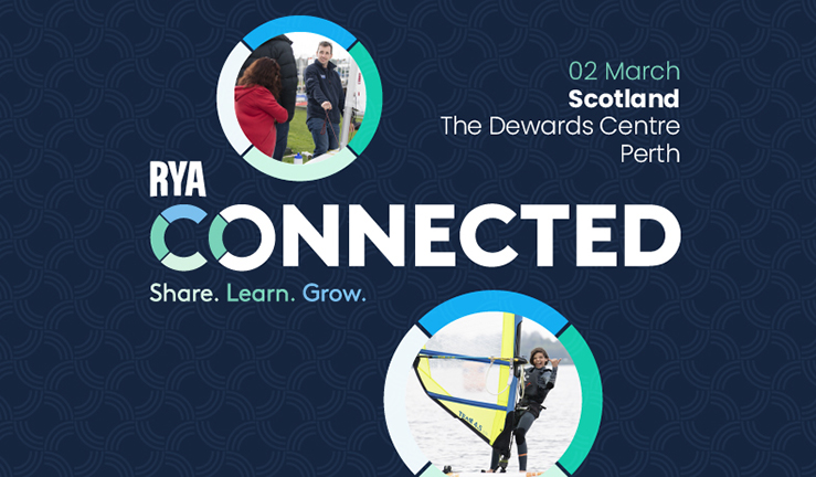 RYA Connected Graphic for Scotland with dates of 2nd March 2024 at Dewars Ice Rink