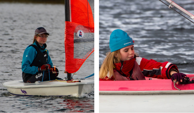Chloe left and Sophie right sailing dinghies